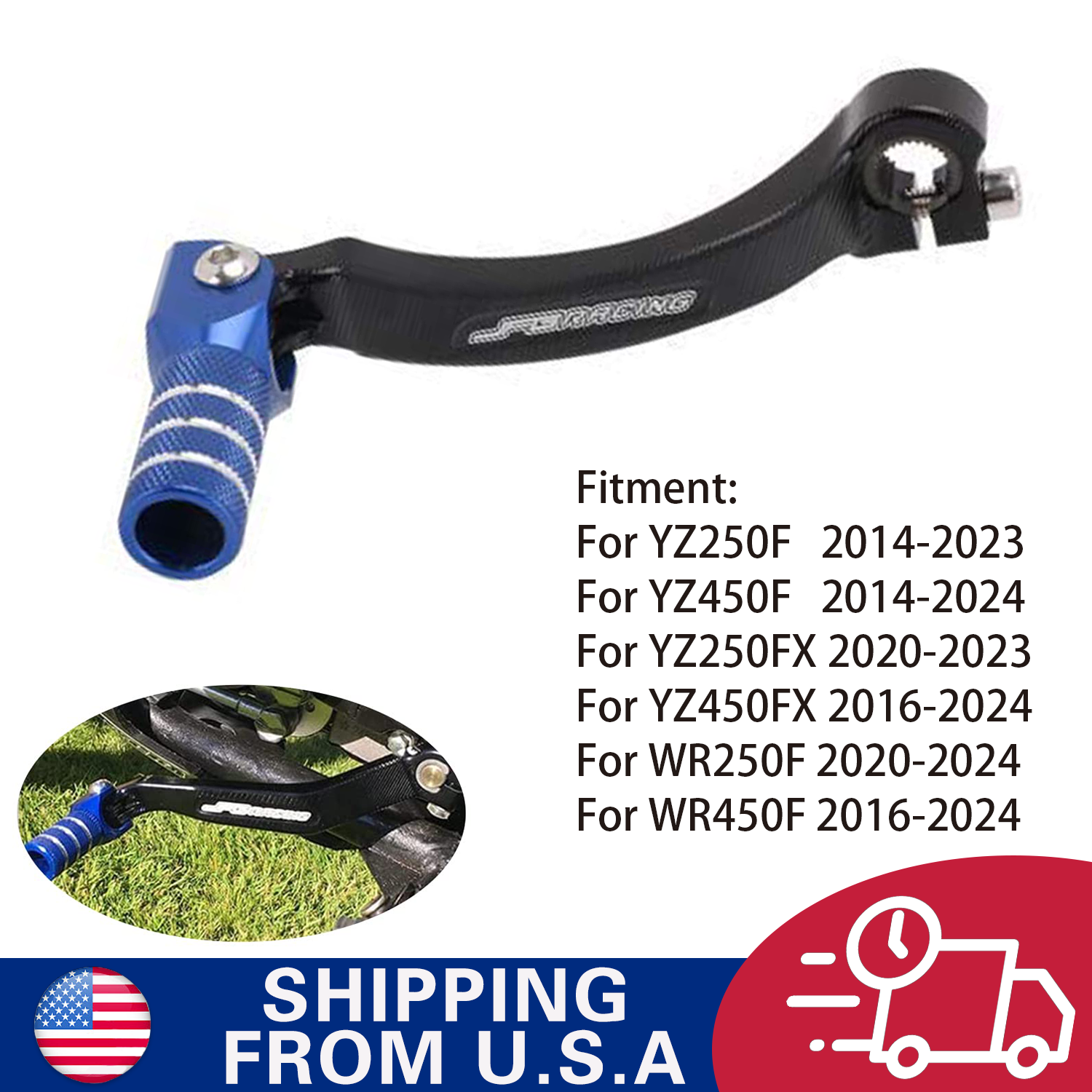 Folding Shift Lever Shifter for YZ250F YZ450F YZ250FX YZ450FX WR250F WR450F Blue