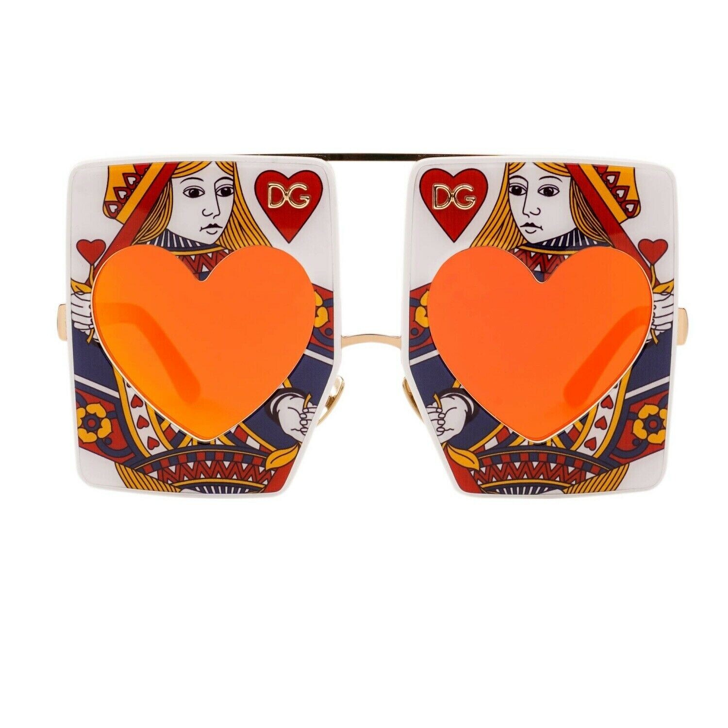 DOLCE & GABBANA Rare Runway Queen of Hearts Sunglasses Red