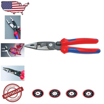 Versatile 6-in-1 Electrical Installation Pliers with Comfort Grip Handle - 8''