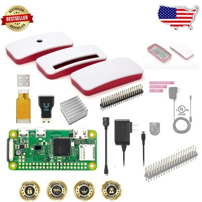 Complete Raspberry Pi Zero W Starter Kit - Official Case & Power Supply Included
