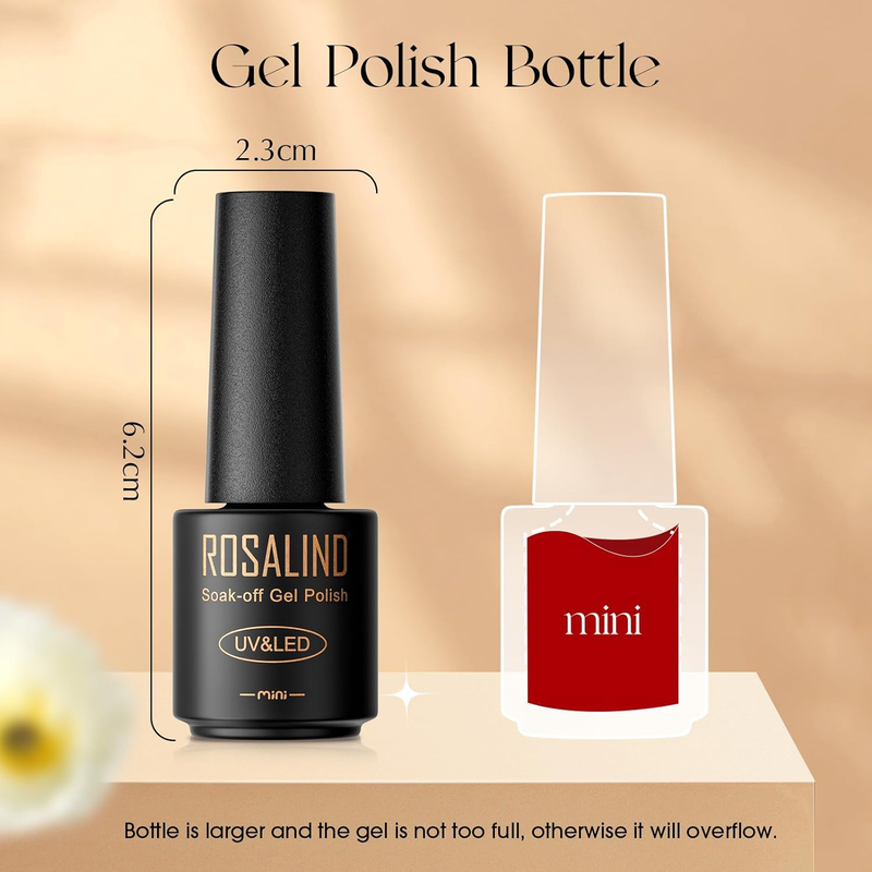 ROSALIND Gel Nail Polish Set,35 Pcs Pink Red Jelly White Gel Polish Valentine Al