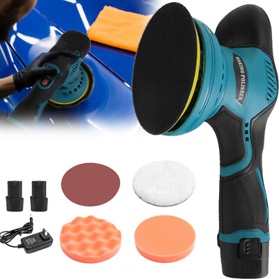 Wireless Cordless Polisher 12V Mini Car Buffer & Sander Machine Kit w/ Batteries