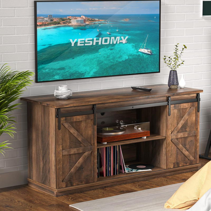 For Televisions Up To 65 Inchs, With Sliding Barn Doors And 