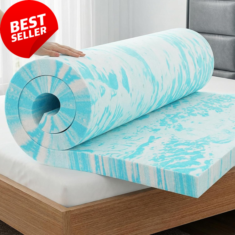 Queen 3 Inch Gel Memory Foam Mattress Topper Cooling CertiPUR-US