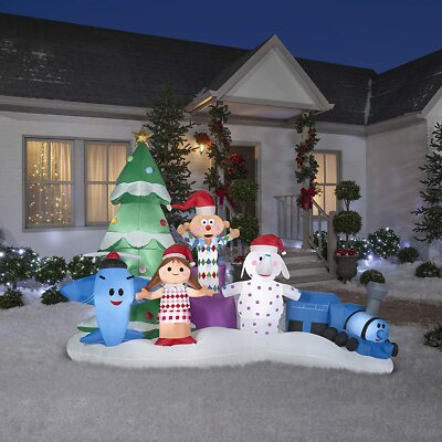 Gemmy Inflatable 9 1/2' Rudolph The Red Nosed Reindeer Island of Misfit Toys 
