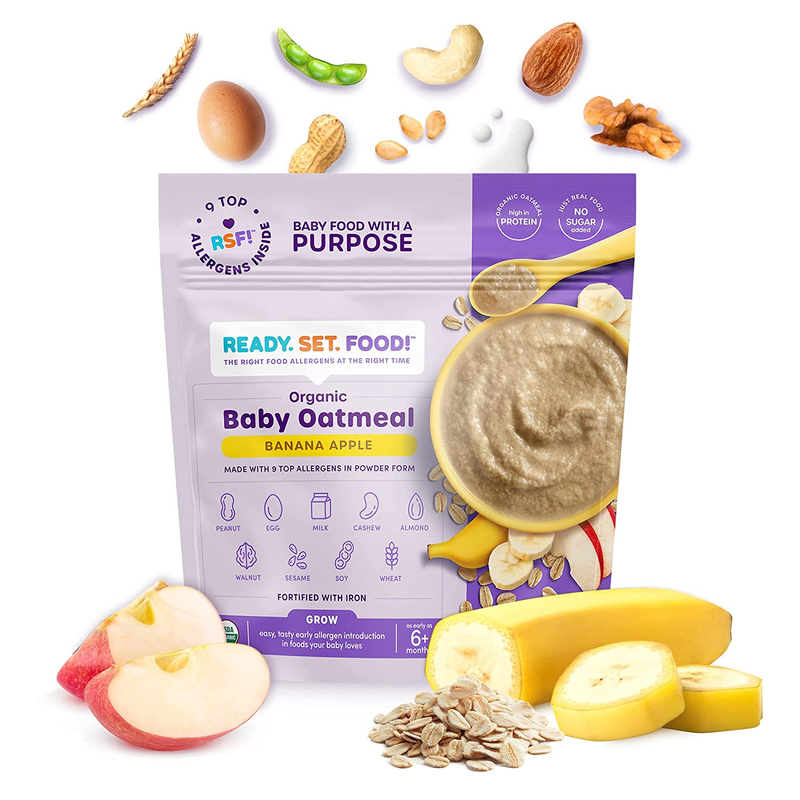 Ready, Set, Food! Organic Baby Oatmeal Cereal | Banana Apple | Organic Baby Food