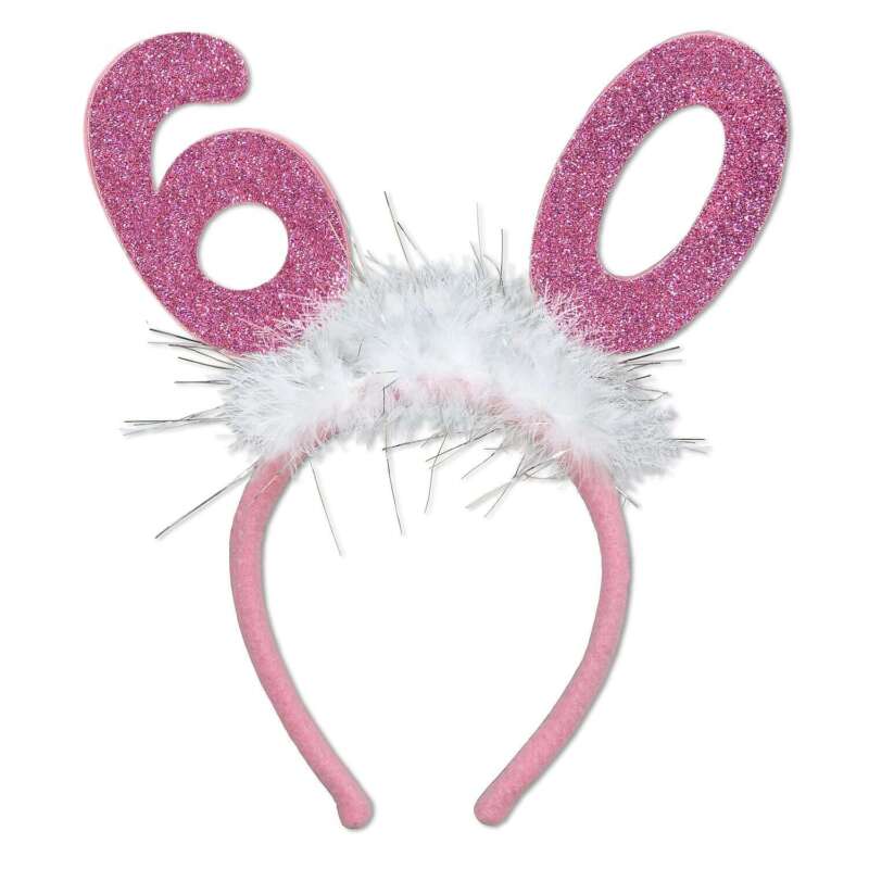 Beistle 60 Glittered Boppers With Marabou; Pink 3/pack 60594-60