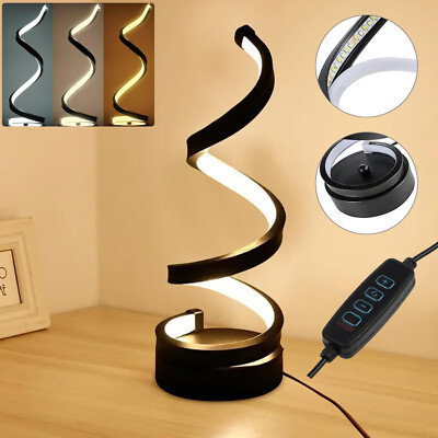 Spiral Bedside Lamps Modern LED Table Lamp Dimmable Reading Lights Desk Lamp