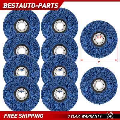 10PC 4'' x 5/8'' Polycarbide Abrasive Strip Disc Wheel Paint Rust Flaking Removal