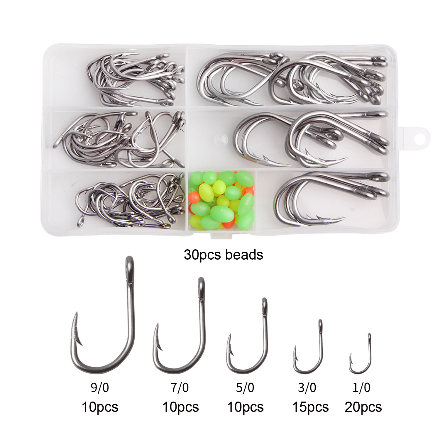 100pcs Carp Live Bait Circle Hooks 9260 Stainless Steel Saltwater