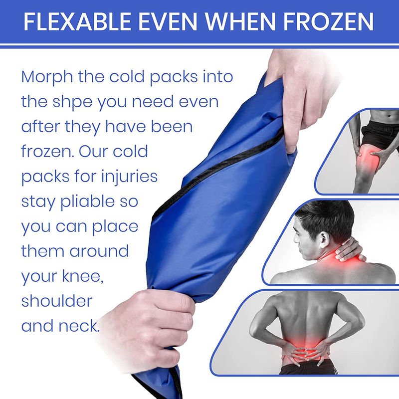 Gel Soft Flexible Ice Pack for Injuries Reusable - (Large: 11"x14.5") for Hip, S