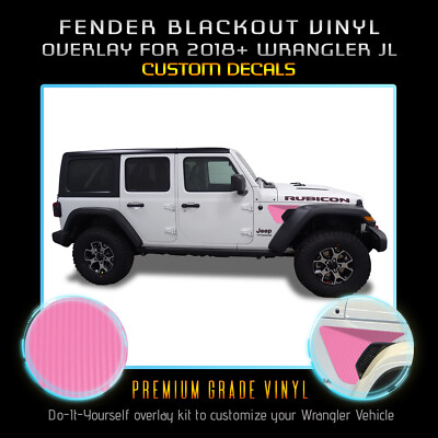 For 2018+ Jeep Wrangler JL JLU 2Pc Fender Vent Overlay Decal Matte Carbon Fiber