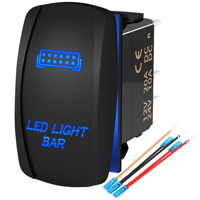 12V LED Light Bar Switch Waterproof 5 Pin Laser Rocker Toggle ...
