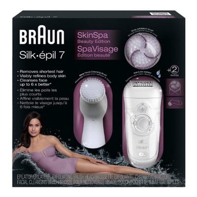 Braun Silk Epil 7 Wet Dry Epilator w/ Facial Brush...