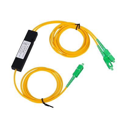 SC APC Fiber Optical Splitter 1x2(1 in 2 Out) Singlemode Fiber Pigtail for Ne...