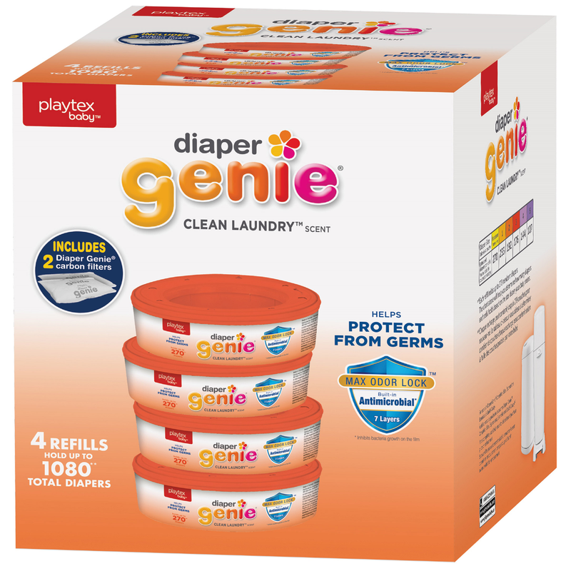 Playtex Diaper Genie Max Fresh Refill Bags with Clean Laundry Scent 1,080 Count