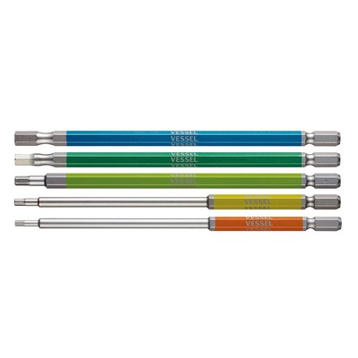 Vessel 40V Compatible Single Head Hex Gosai Bit Set Of 5 Opposite Width 2 No.66