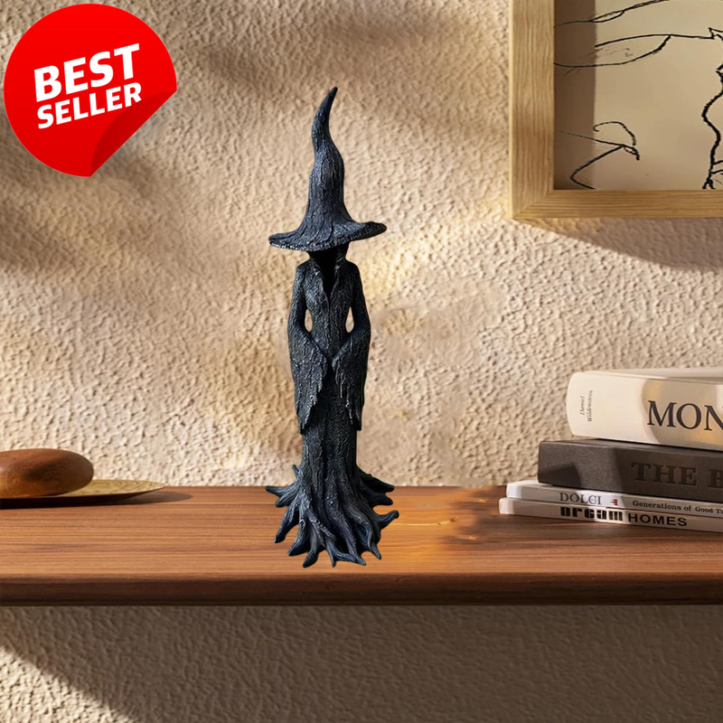 Gothic Witch Statue Resin Tabletop Decor 7.5in Bookshelf Desktop Ornament - US