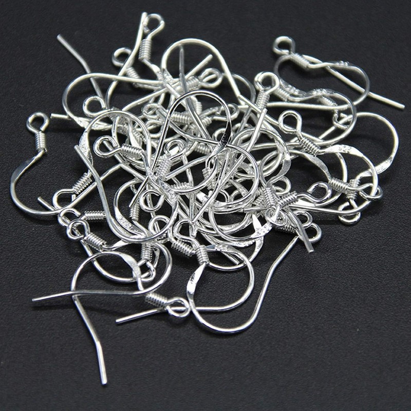 100 Pcs / 50 Pairs 925 Sterling Silver Earring Hooks Hook Ear ...