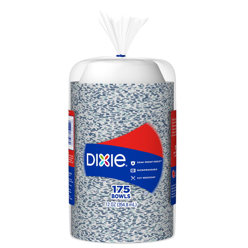 Dixie 12 Oz Heavy-Duty Disposable Paper Serving Bowl Plates 175 Count Party Pack