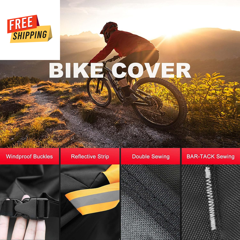 Waterproof Bike Cover for 2 Bikes on Rear Bike Rack - Heavy Duty 600D