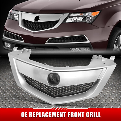 [Алмазная сетка] Для 10-13 Acura MDX в стиле OE Хромированная передняя решетка радиатора
