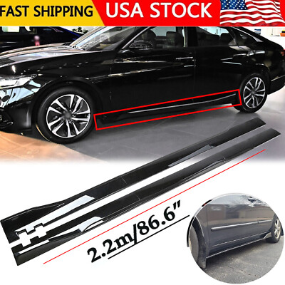 86.6'' Gloss Black Side Skirts Extention Body Kit  For Honda Accord 2018-2022
