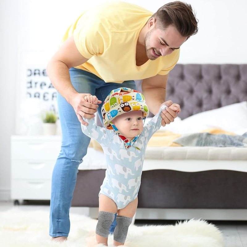 Geyoga 2 Pack Baby Safety Helmet for Crawling Walking with 2 Pairs Knee Pads