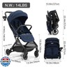 Gromast Compact Fold Baby Stroller, Lightweight Travel Toddler Stroller with One-Click Fold, Extendable UPF50+ Canopy, Cup Holder, UV Protected and Waterproof, One-Hand Folding - Blue