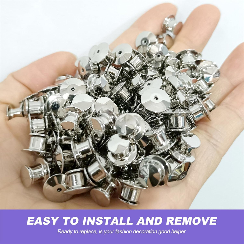Locking Pin Backs, 30 Pcs Metal Pin Backings Locking Clasps for Jewelry Pins Bad