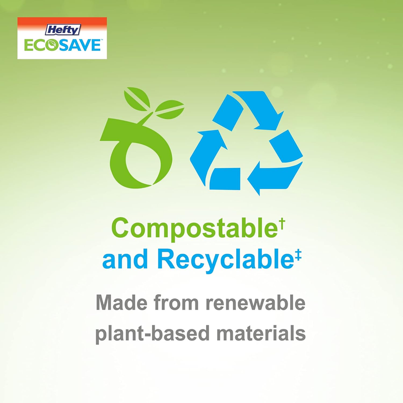 ECOSAVE Compostable Disposable Paper Plates Dinner 10", 125 Count