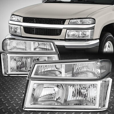 Для 04-12 Chevy Colorado GMC Canyon Хромированный корпус Прозрачных угловых ламп фар