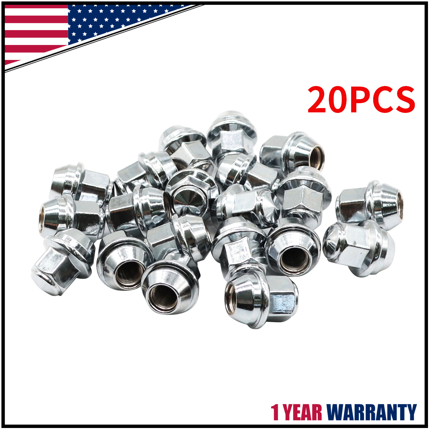 Set 20 14x1.5 Chrome Factory Style Lug Nuts For Ford Edge