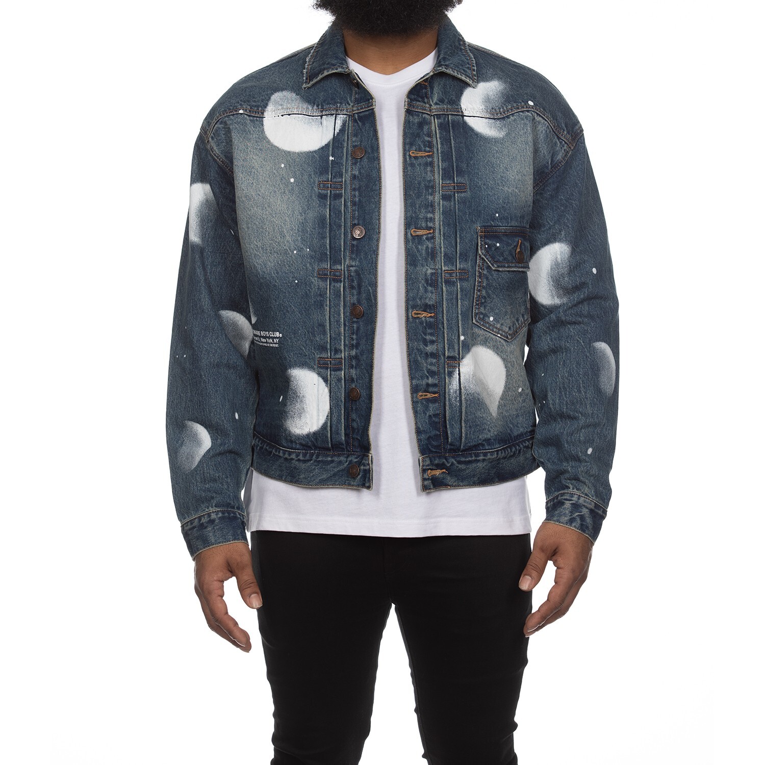 Pre-owned Billionaire Boys Club Clothing Men Denim Jacket Bb Galactica Blue Jean Jacket In Red