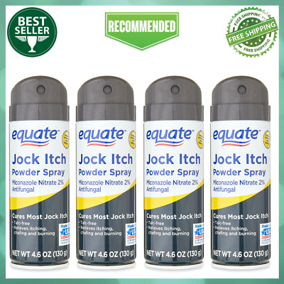 (4 PACK) Equate Jock Itch Relief Powder Spray Antifungal advance formula 4.6 oz