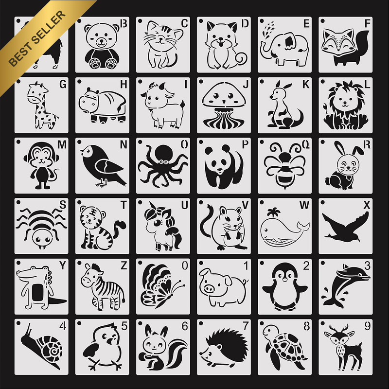 Animal Stencils Reusable Journaling Drawing Template for Creation Painting Educa