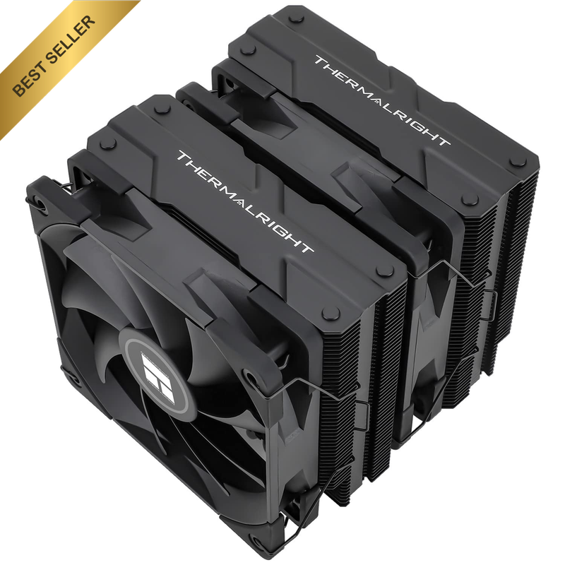 Peerless Assassin 120 Black CPU Air Cooler, 6 Heat Pipes, Dual 120Mm TL-C12B PWM