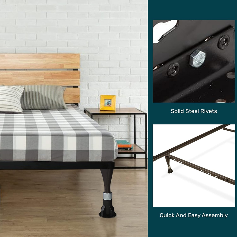Advanced Steel Bed Frame with Extension Glide | Re-Rolled Rail Steel Provides St