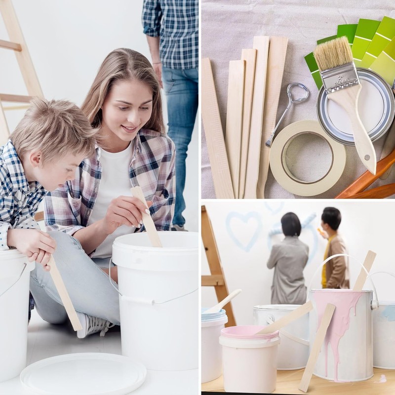 30 Pieces Paint Stir Sticks 12 Inch Long Wooden Paint Stirrers for Mixing Pai...