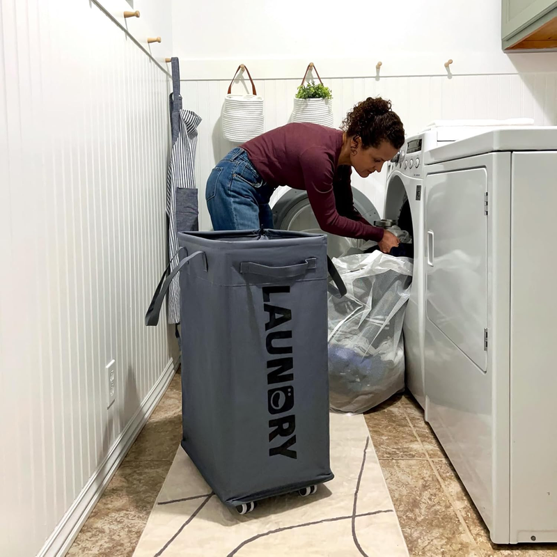 75L Large Laundry Hamper, Dorm Room Essentials, Laundry Basket with Wheels, Clot