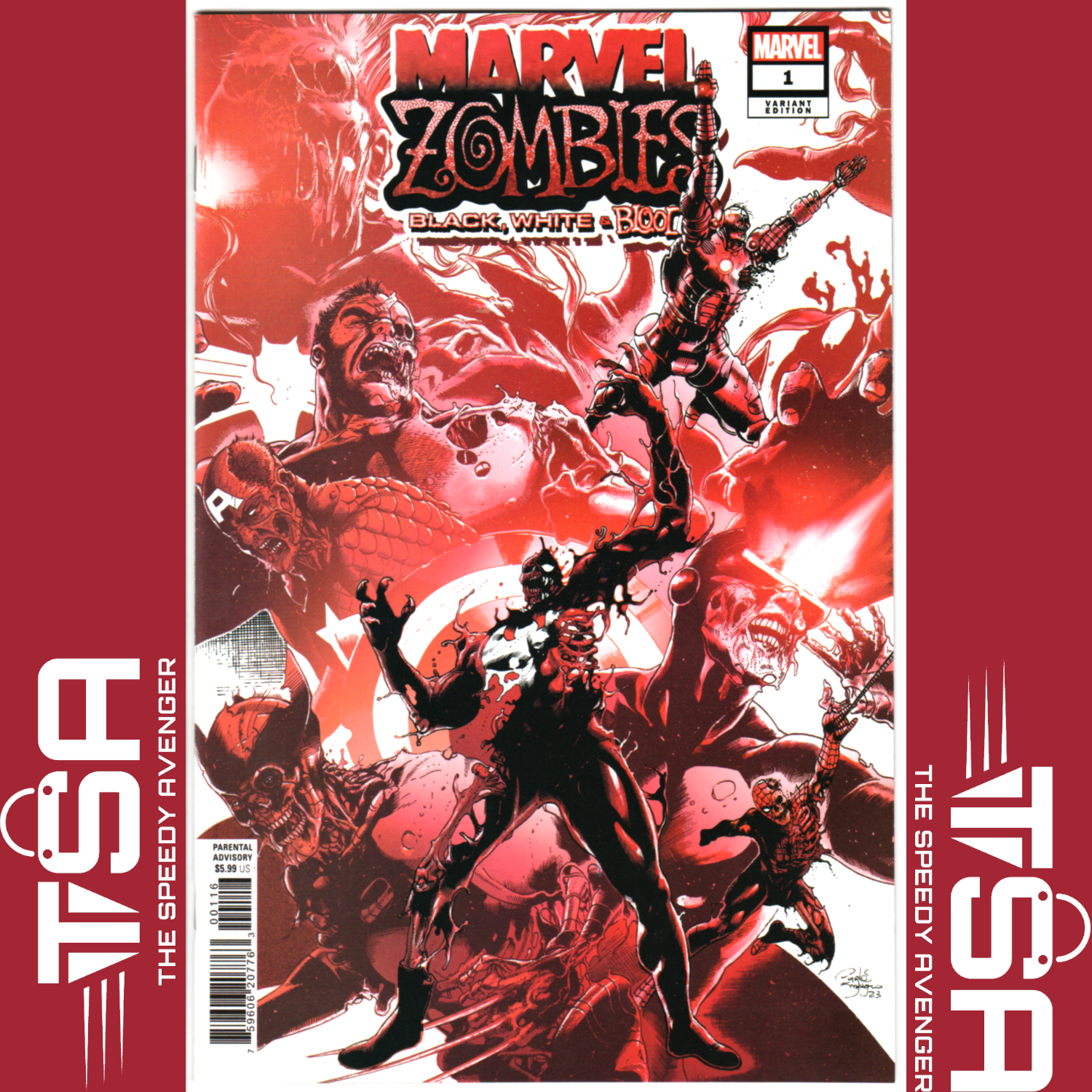 MARVEL ZOMBIES BLACK WHITE & BLOOD #1 Carlos Magno 1:10 Homage Incentive Ratio