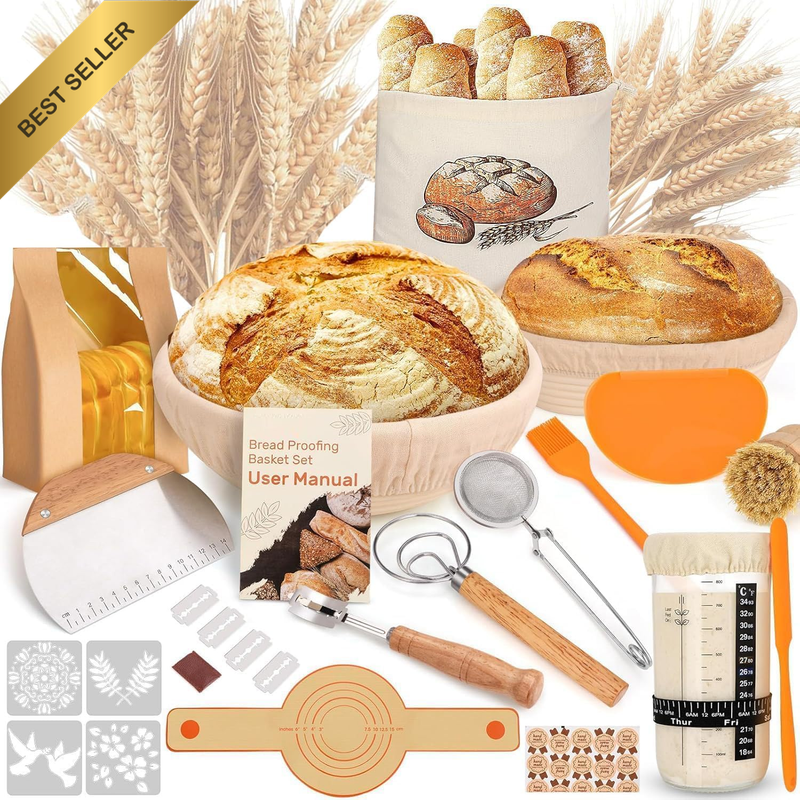 Sourdough Starter Kit, Complete Sourdough Bread Baking Supplies, Bread Proofing