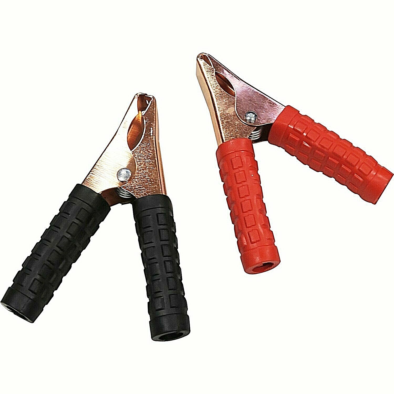 Coppia Pinze per Cavi Batteria a Coccodrillo Isolanti Auto Moto Nero Rosso 12V
