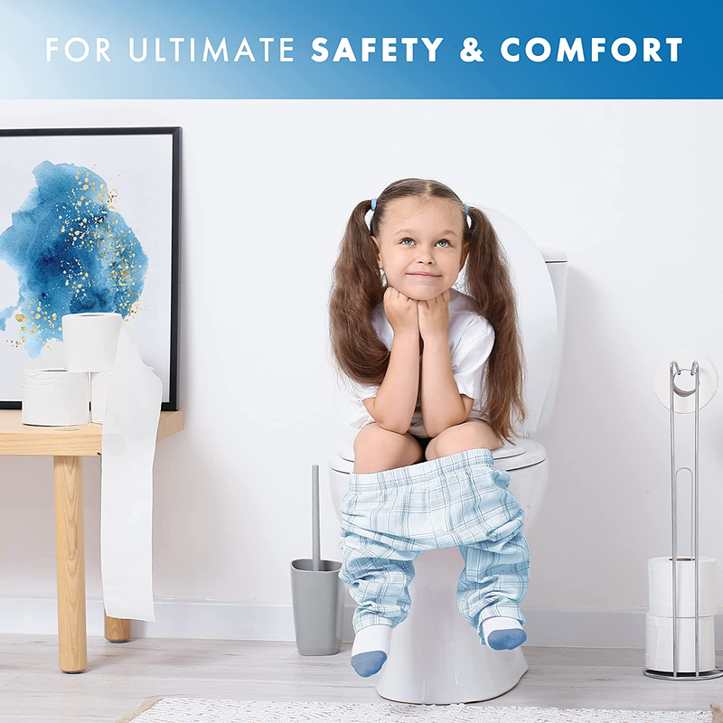 Elongated Toilet Seat with Toddler Seat Built In, Soft Close, Quick Release