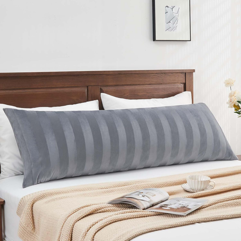 Velvet Body Pillow Cover with Zipper, Soft and Plush 20X54 Long Pillow Case, Vel