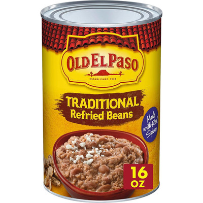 Old El Paso Traditional Canned Refried Beans, 1 Can, 16 Oz