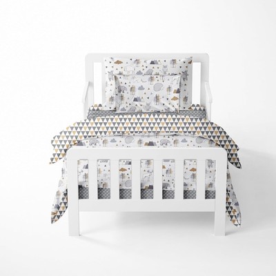 Bacati Woodlands Grey/Beige Neutral US Standard Crib/Toddler Bed, Beige/Grey 