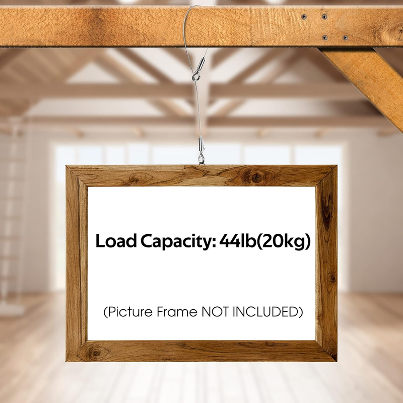 2PCS Adjustable Heavy Duty Picture Hanging Wire Kit with 2 Hooks,304 Stainless S
