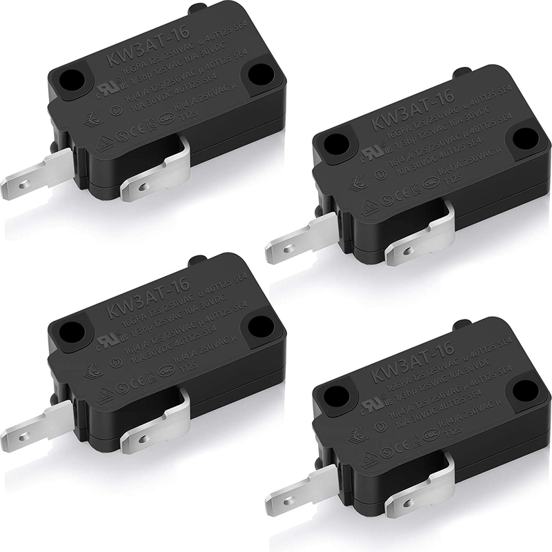 4 Pieces Microwave Oven Door Switches KW3AT-16 Switches Replacement Parts Compat