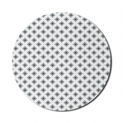 Ambesonne Compass Round Non-Slip Rubber Modern Gaming Mousepad, 8''